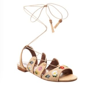 Tabitha Simmons Embroidered Floral Cruz Sandal